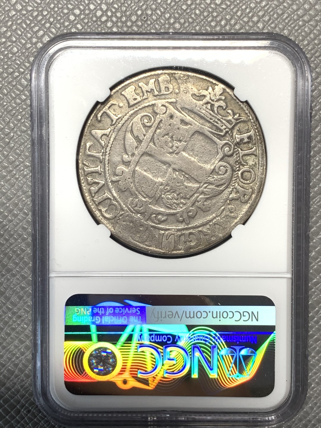 《竞宝斋》第121场-周日，周一 ，2场连拍（全场包邮） NGC-FINE 德国埃姆登 1624年 28S 双头鹰大银币 稀少品种