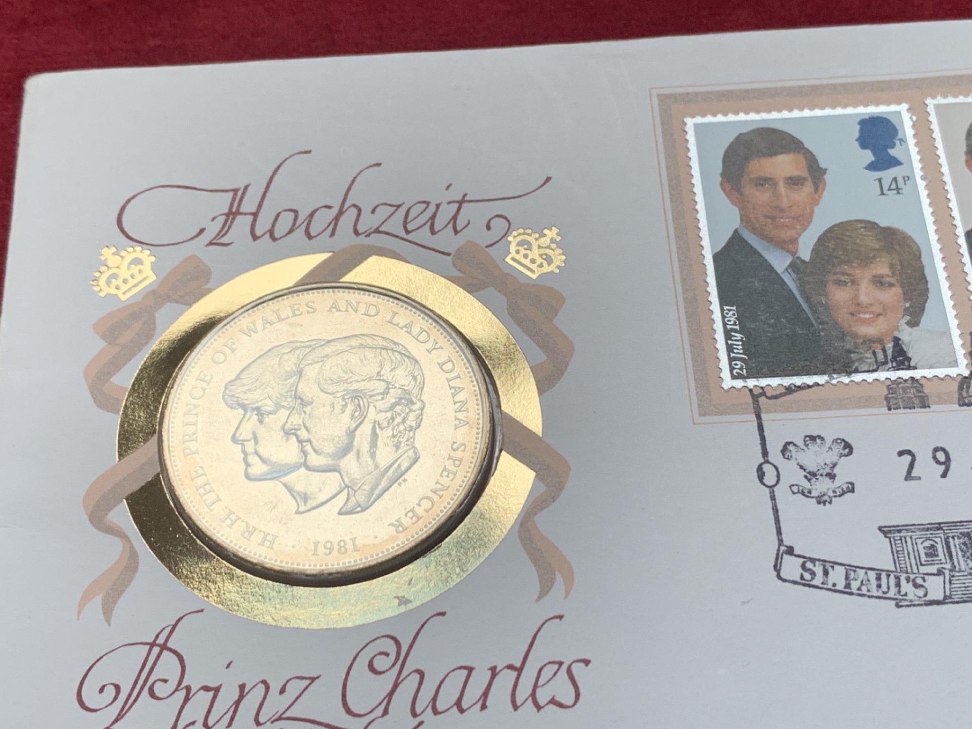 《竞宝斋》第121场-周日，周一 ，2场连拍（全场包邮） 邮币封 英国1981年 ，查尔斯和戴安娜合体纪念章BU品，很少见属于一段有争议的历史