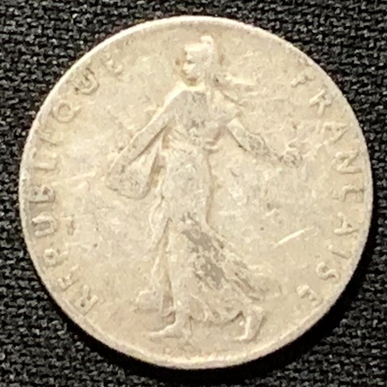 紫瑗钱币——第244期拍卖 法国 1910年 播种女神 50分 2.5克 0.835银