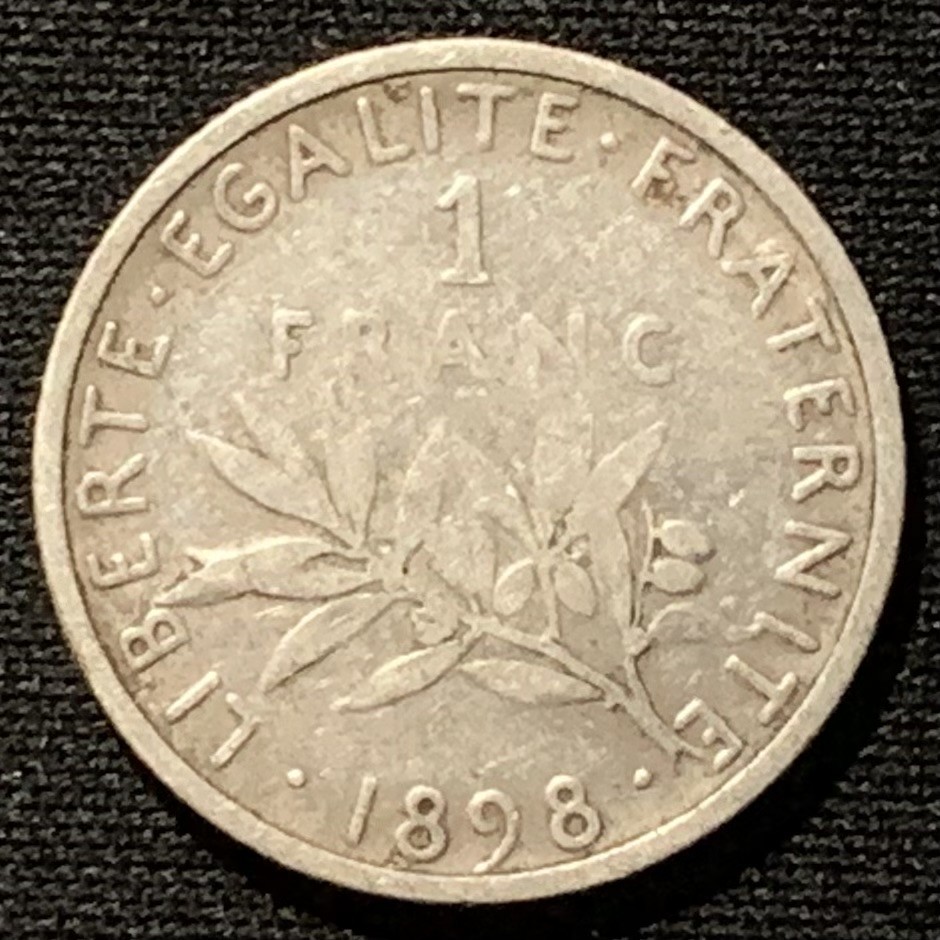 紫瑗钱币——第244期拍卖 法国 1898年 播种女神 1法郎 5克 0.835银