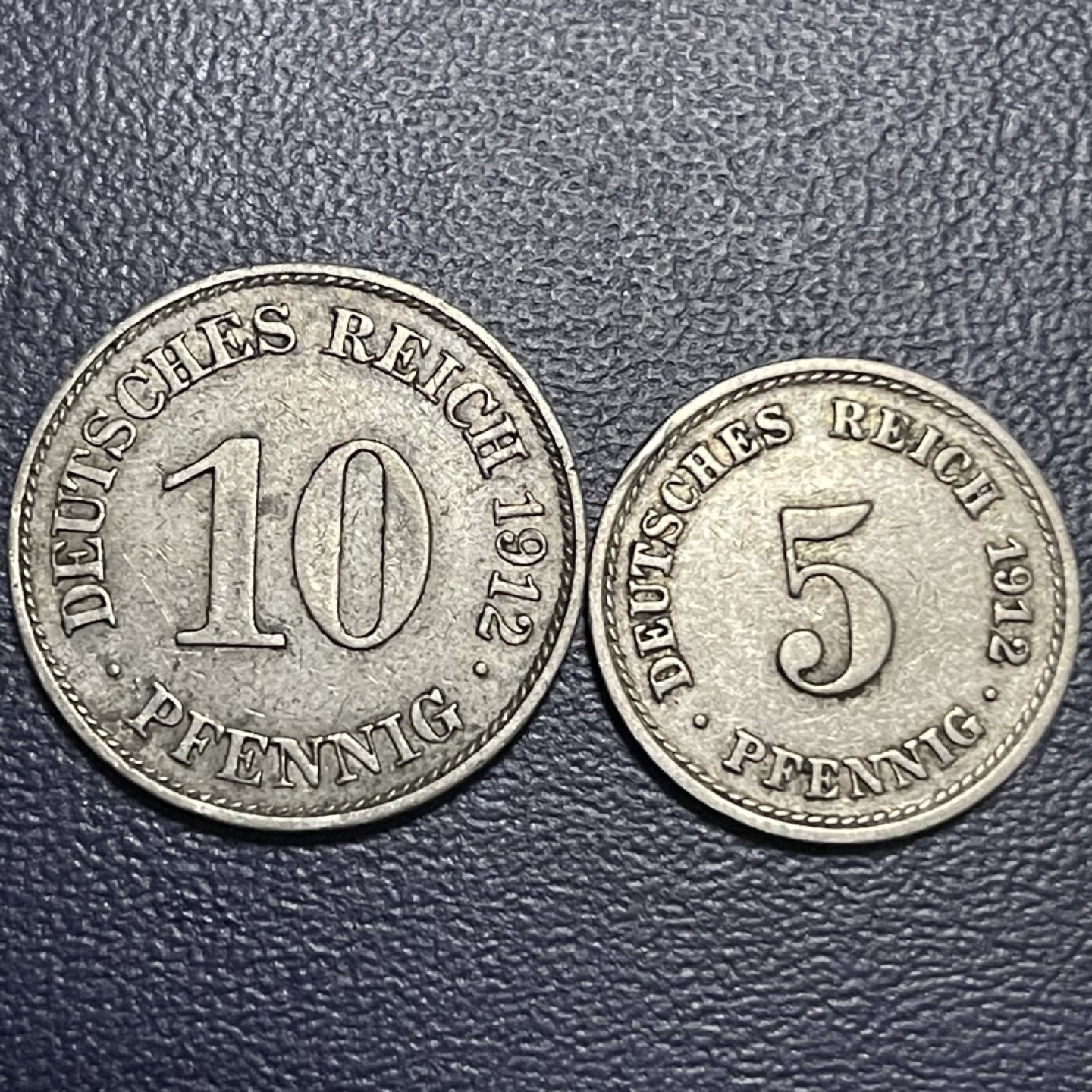 外国硬币0元起拍（40） 1912德意志帝国5，10芬尼