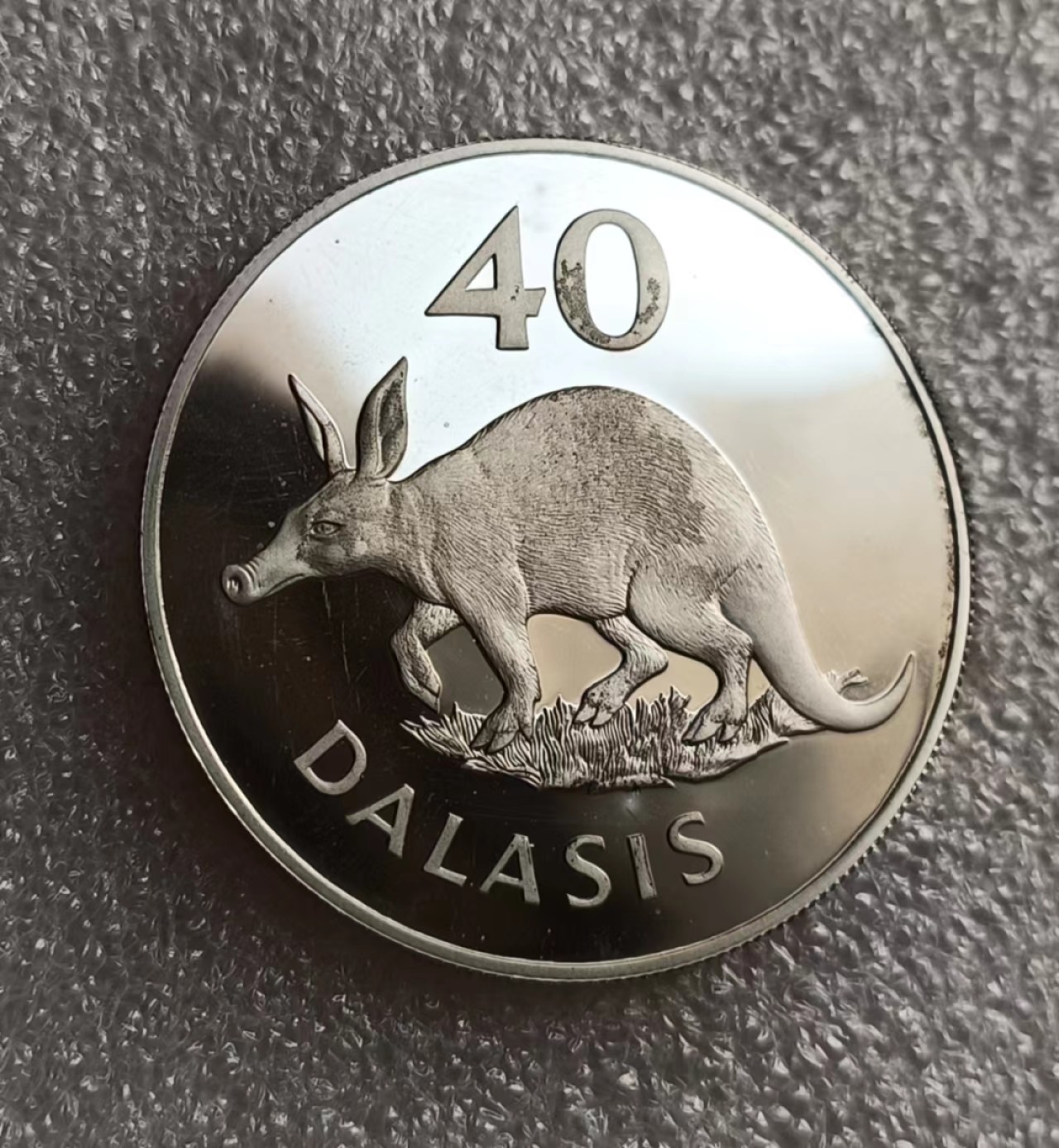 瓶子🏺第69期拍卖会 冈比亚1977年豚鼠40达拉西精制大银币