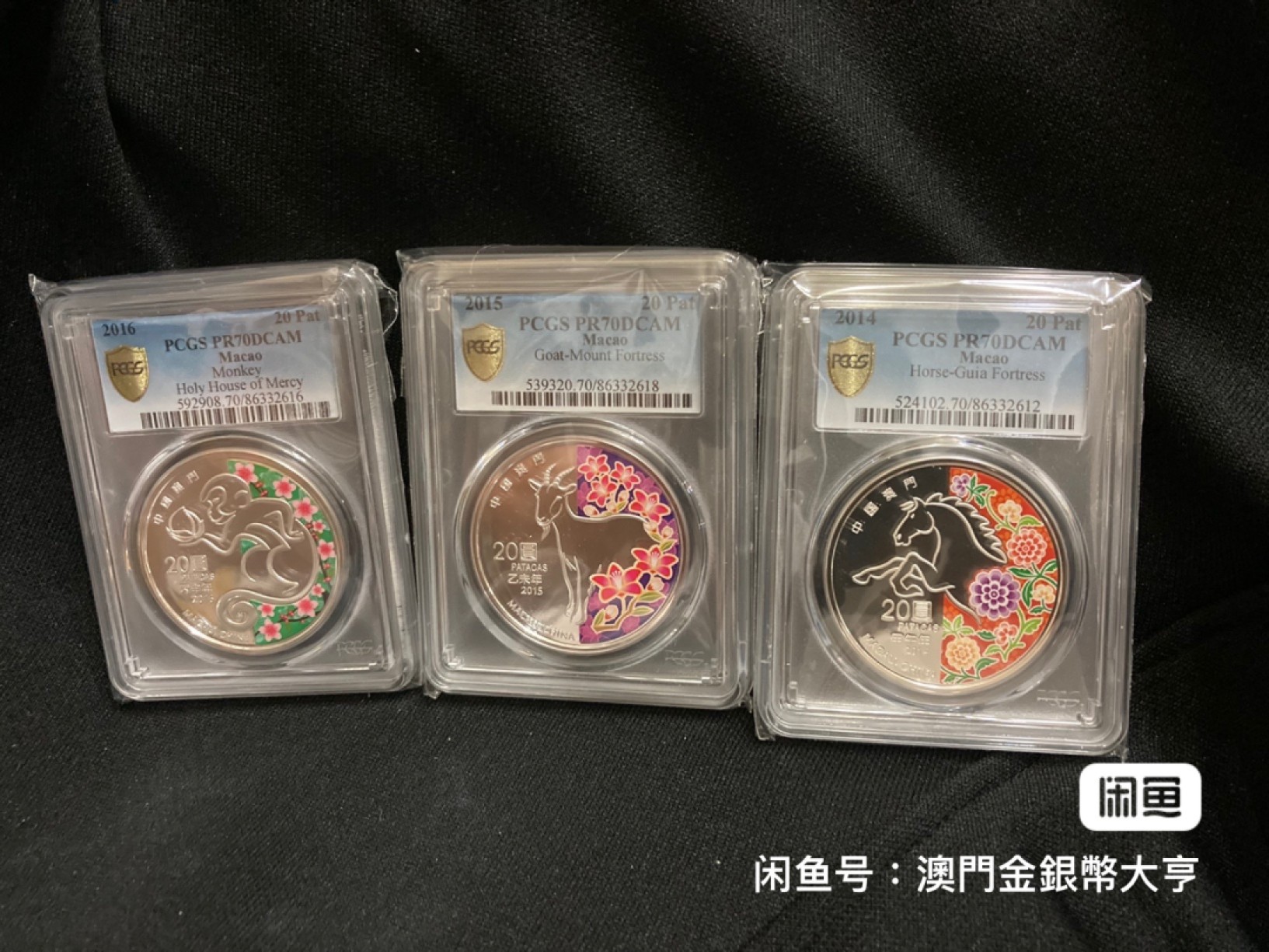 澳门2008-2019彩色生肖1盎司银币全套12枚（全部是PCGS70) 
