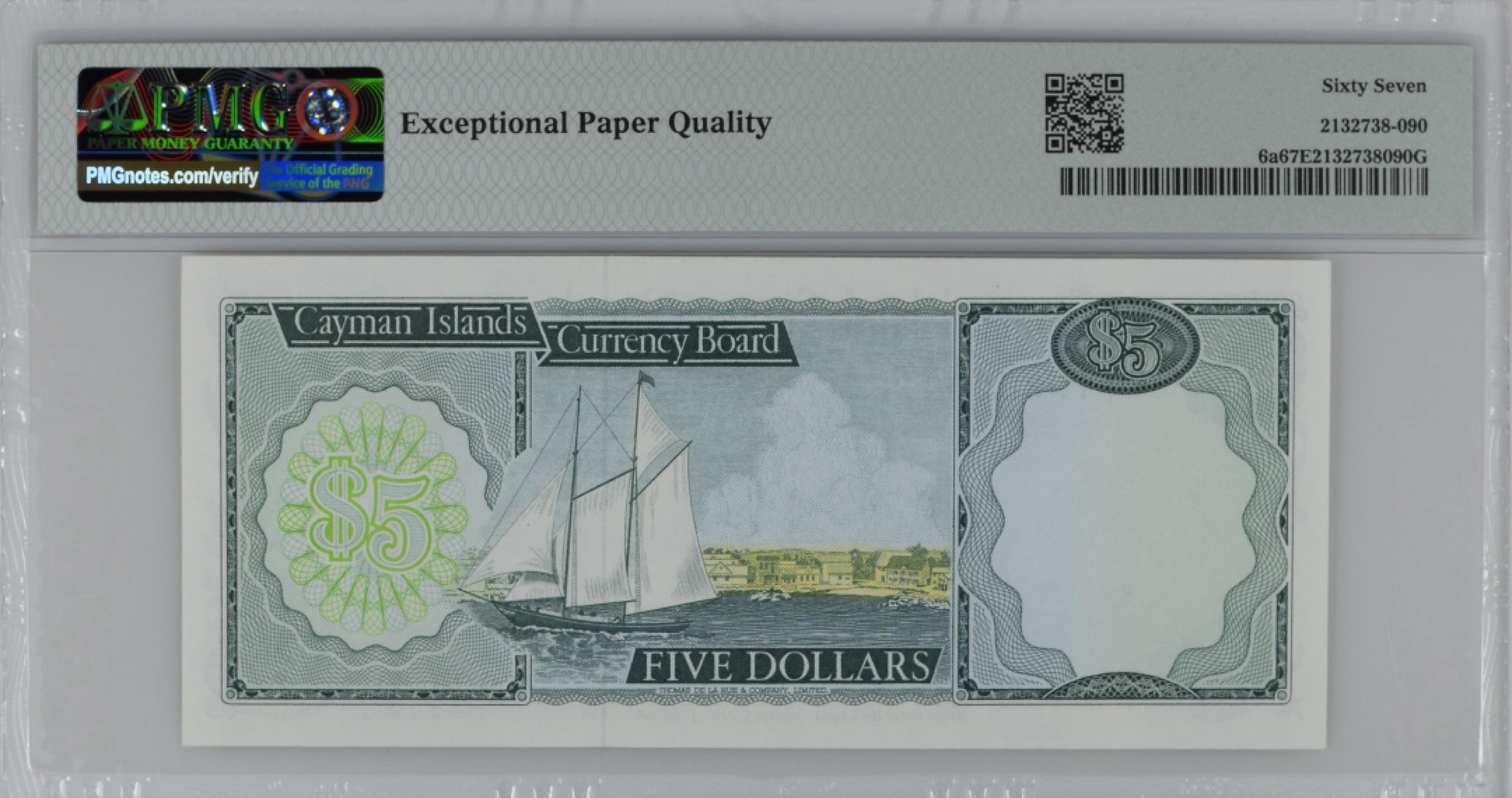 《张总收藏》83期——外币精品 开曼岛5元 PMG67E 1974年A1冠 P-6a 冠军分 难上分品种
