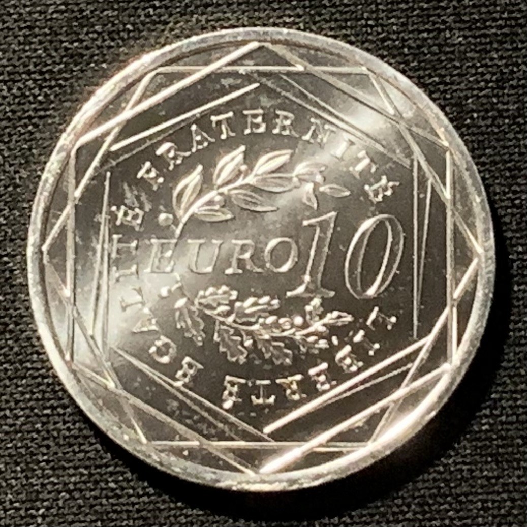 紫瑗钱币——第267期拍卖 法国 2009年 现代化播种女神 10欧元 12克 0.9银 UNC