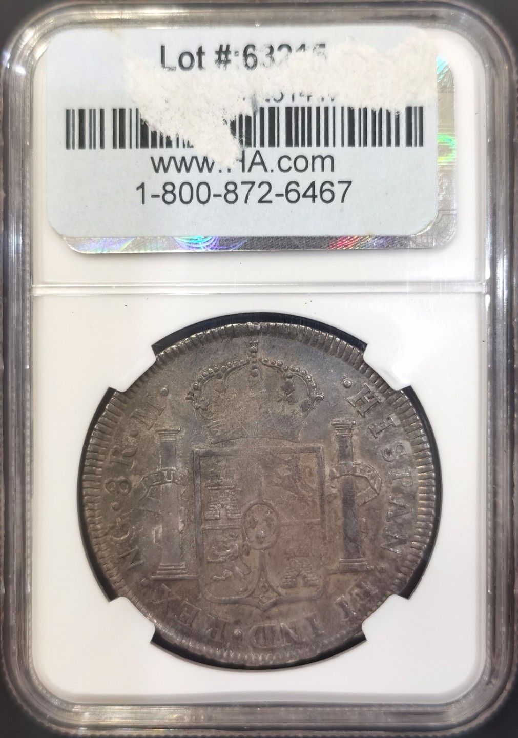 博洋堂世界钱币拍卖第008期（全场包邮） NGC MS63 西属危地马拉1814年费七双柱8R，真正收藏级双柱品种，NGC冠军分