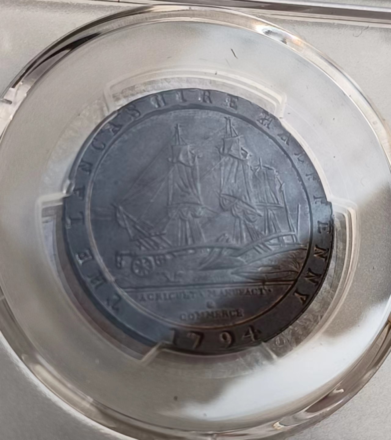 瓶子🏺第69期拍卖会 英国1794年埃克莱斯顿的椰子半便士代币（名誉品）