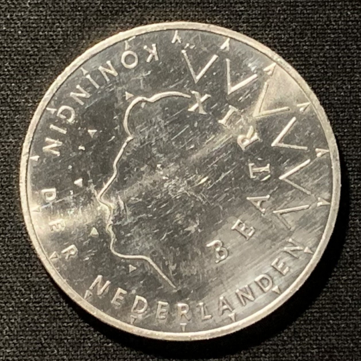 紫瑗钱币——第267期拍卖 荷兰 1987年 女王母亲和伯恩哈德王子金婚 50盾 25克 0.925银 UNC