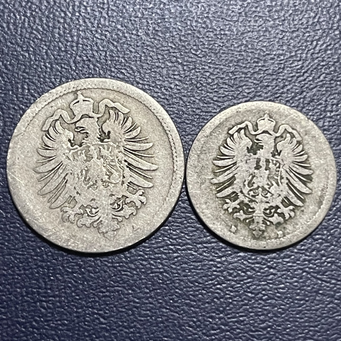 外国硬币0元起拍（40） 1875 德国短翅鹰5，10芬尼