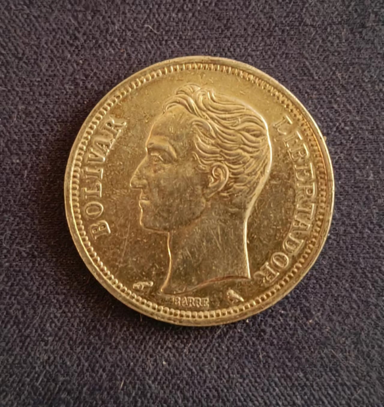 世界银币第三期 1965年委内瑞拉1玻利瓦尔银币