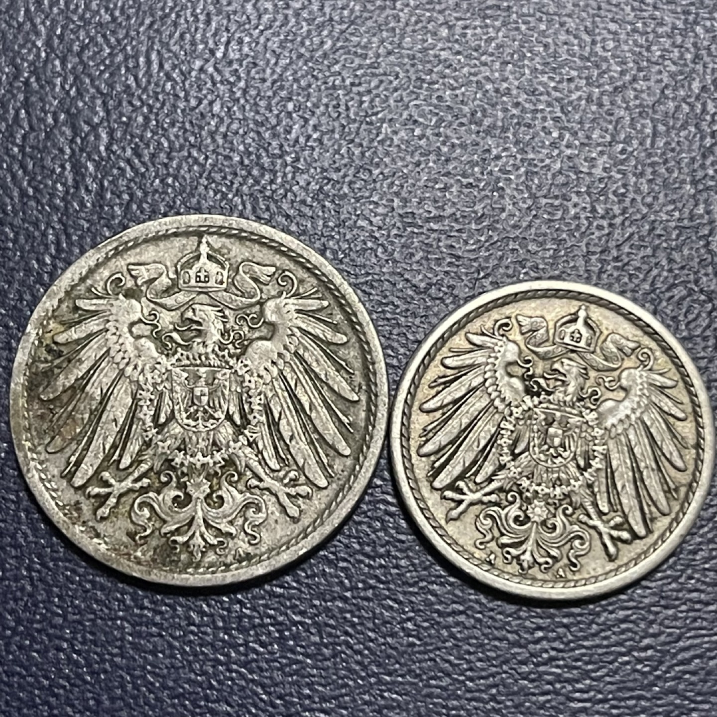 外国硬币0元起拍（40） 1908 德意志帝国5，10芬尼