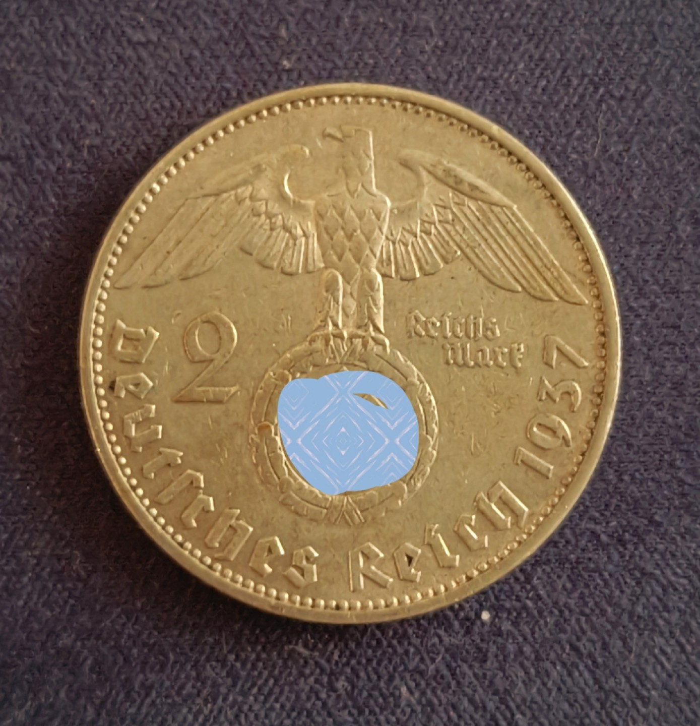 世界银币第三期 1937年德国兴登堡2马克银币