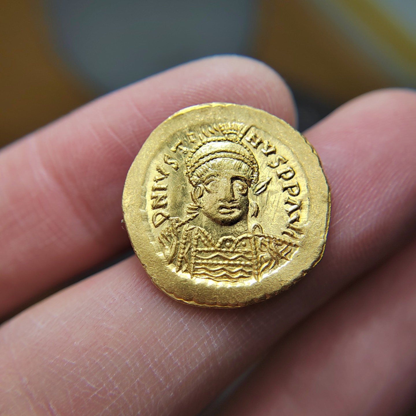 王之爱好～西方古币 拜占庭查士丁一世金币