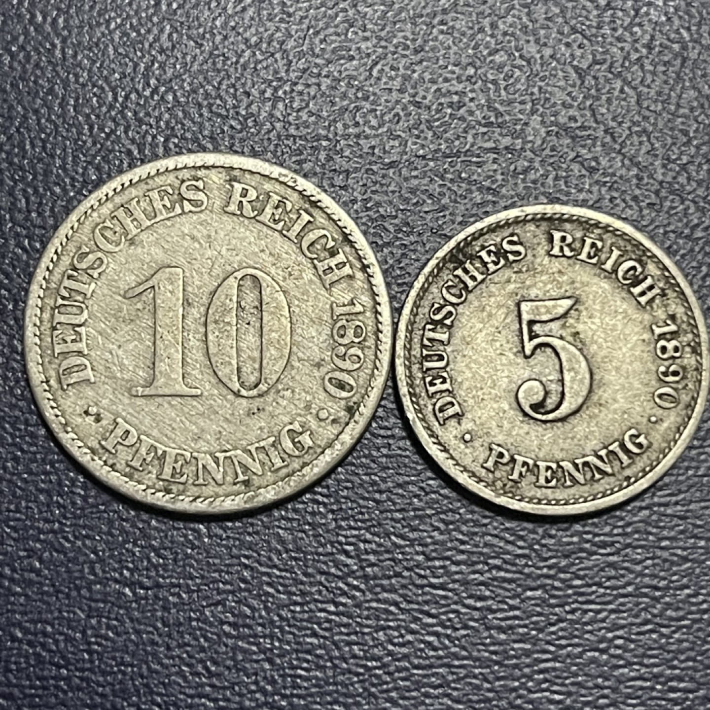 外国硬币0元起拍（40） 1890 德意志帝国5，10芬尼