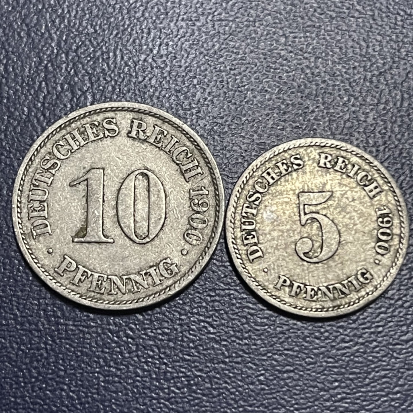 外国硬币0元起拍（40） 1900 德意志帝国5，10芬尼