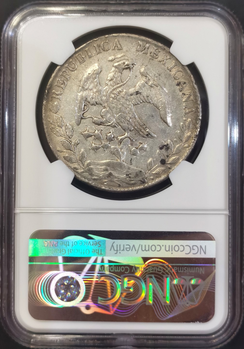 博洋堂世界钱币拍卖第008期（全场包邮） NGC AU50 墨西哥1883年HO FM/JA版骑字鹰洋，六级，铸量仅为20.4万枚