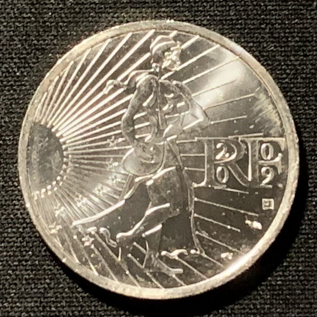 紫瑗钱币——第267期拍卖 法国 2009年 现代化播种女神 10欧元 12克 0.9银 UNC