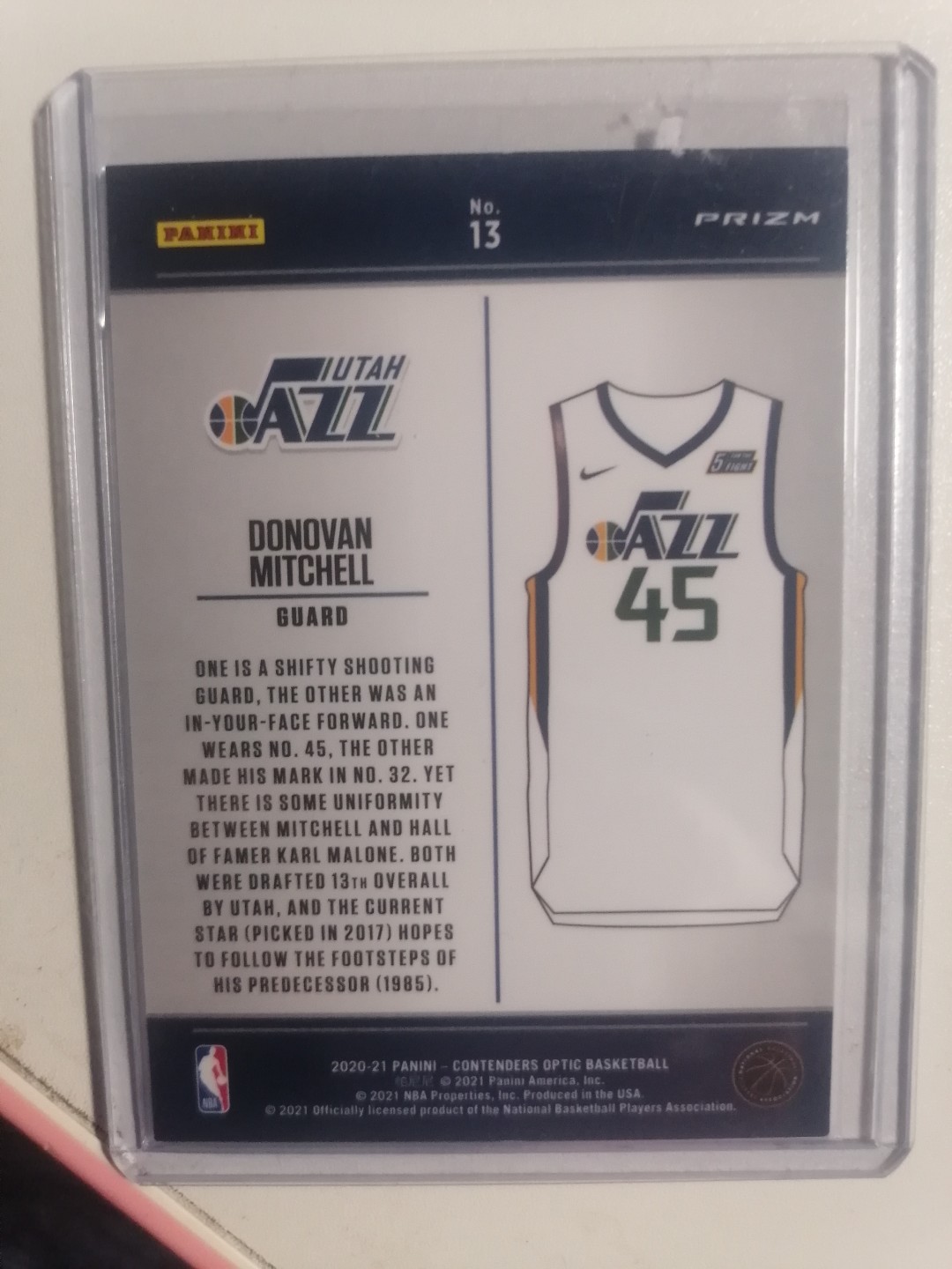 NBA球星卡专场 2021-22  PANINI  球票OP  BASKETBALL  米切尔 小背心 红碎冰
