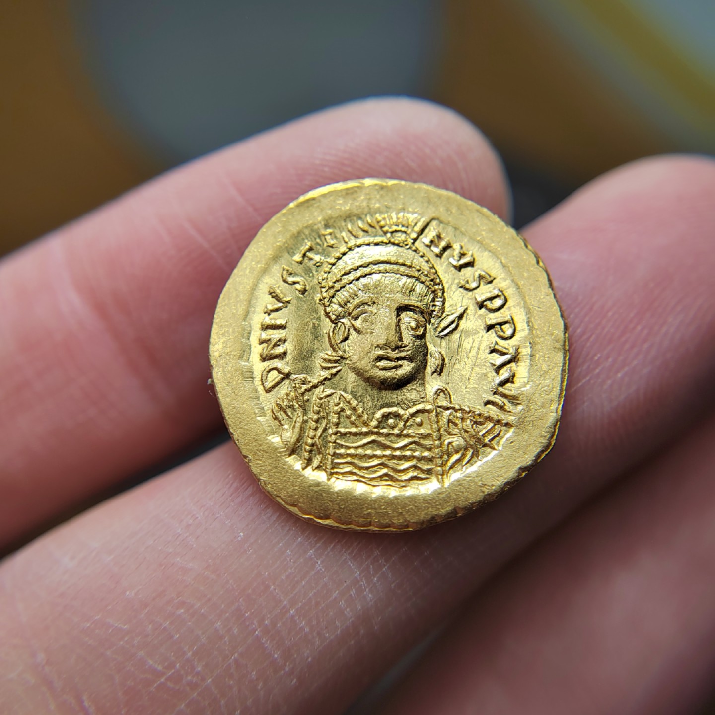 王之爱好～西方古币 拜占庭查士丁一世金币