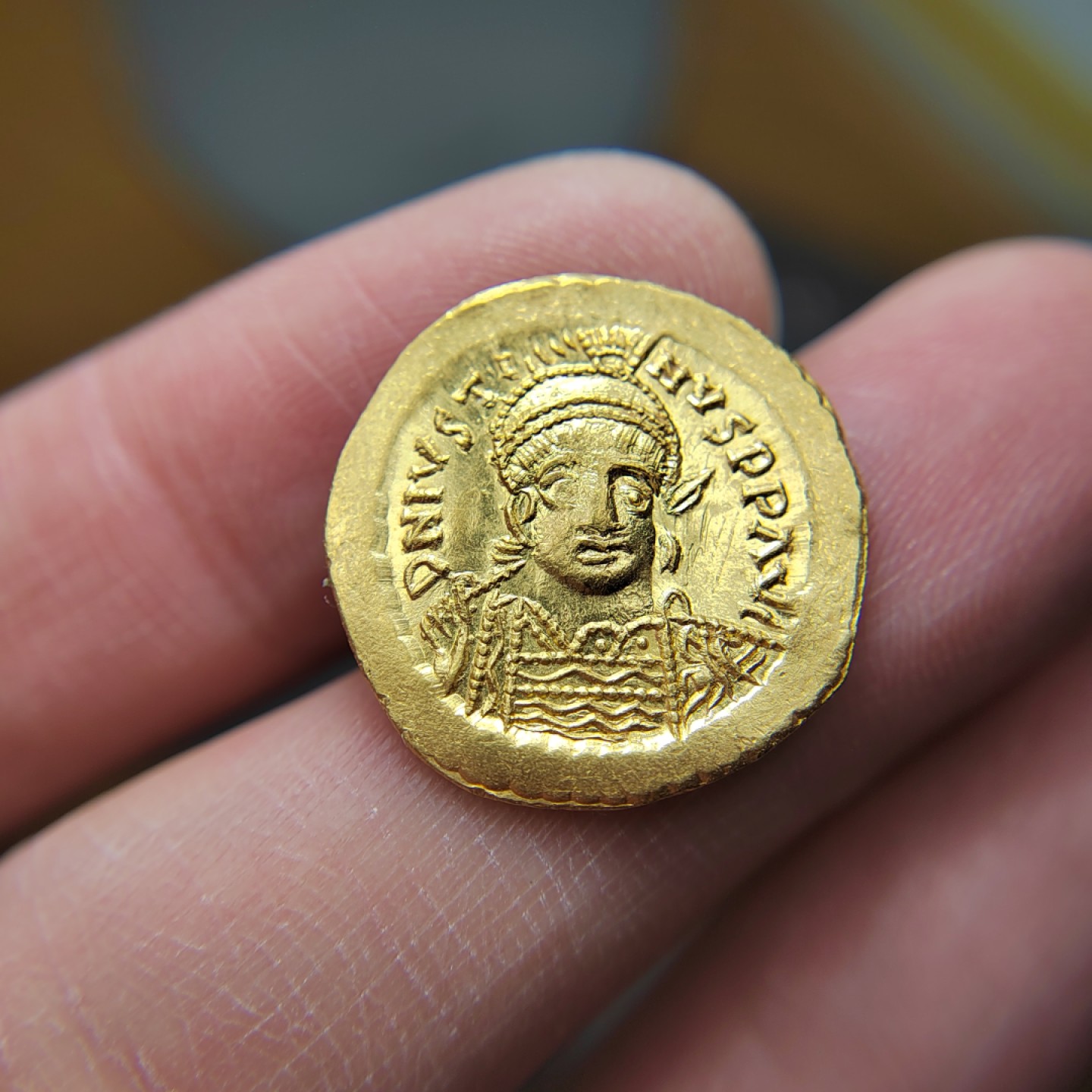 王之爱好～西方古币 拜占庭查士丁一世金币