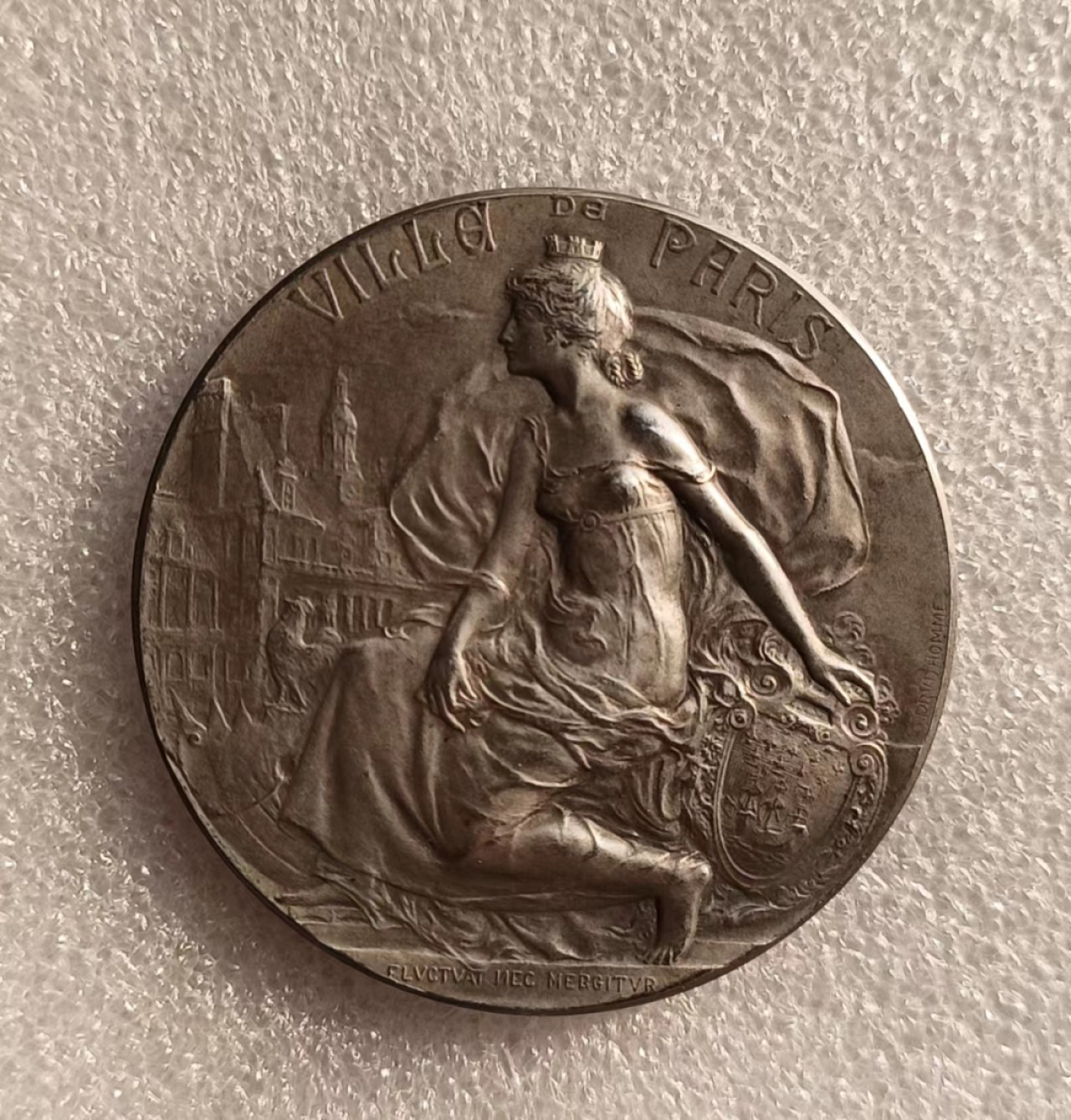 瓶子🏺第69期拍卖会 法国1927年学院银质奖章（原盒）50毫米64.55克