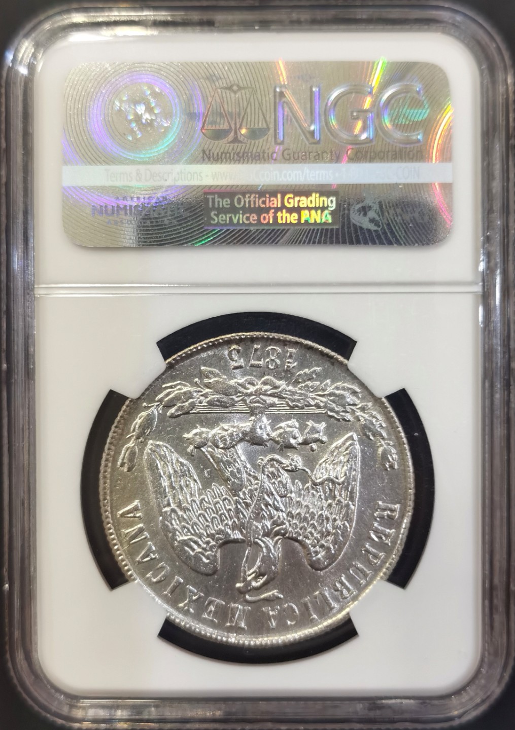 博洋堂世界钱币拍卖第008期（全场包邮） NGC MS62 墨西哥1873年GO S版1比索天平鹰洋，仅有三枚更高分