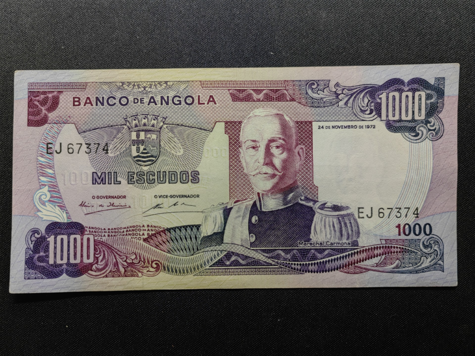 第②场-外国精品纸钞 葡属安哥拉1972年1000埃斯库多 AU