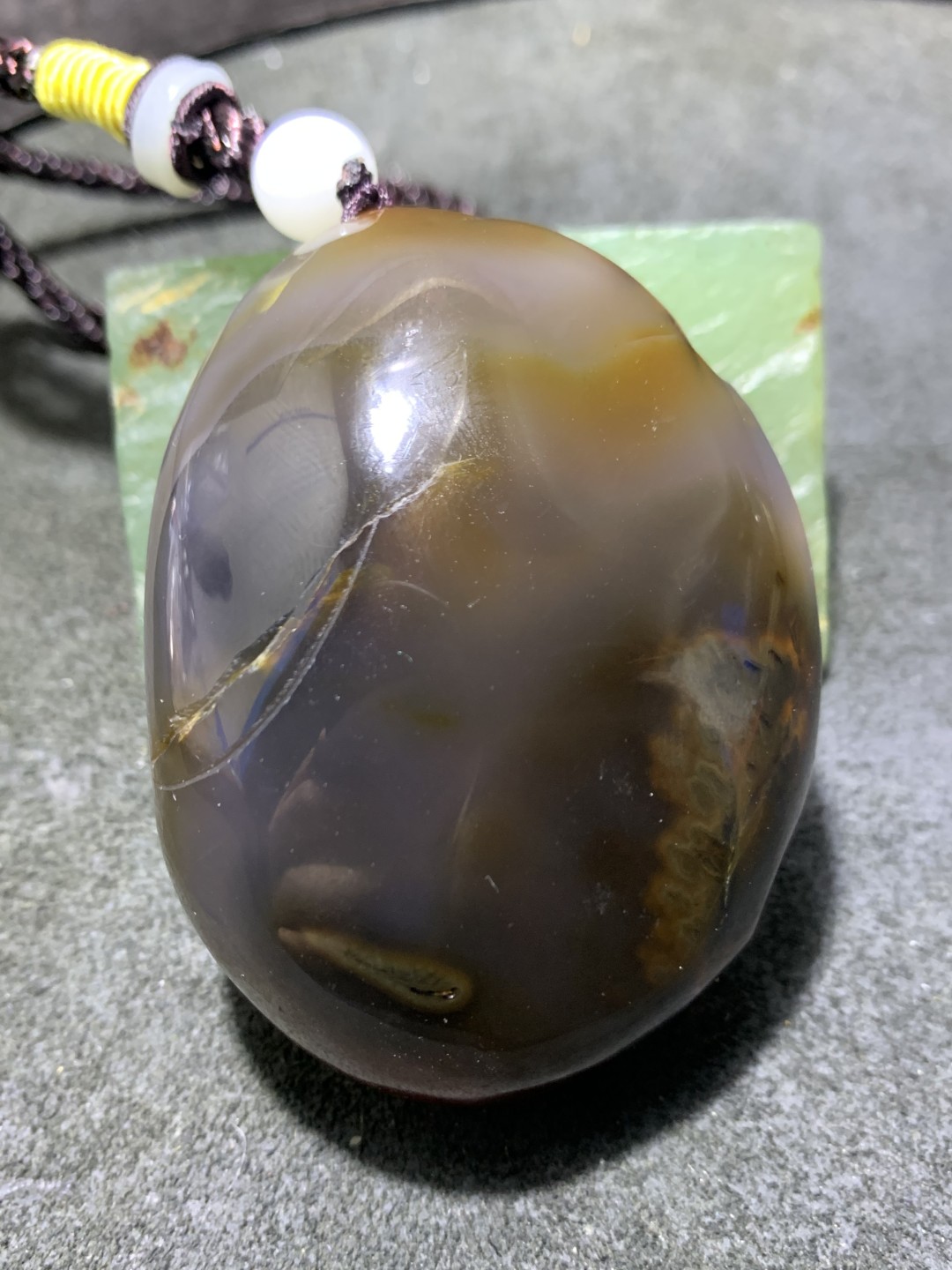 精美原皮高玉化巴西玛瑙镂空雕刻貔貅把件一个！