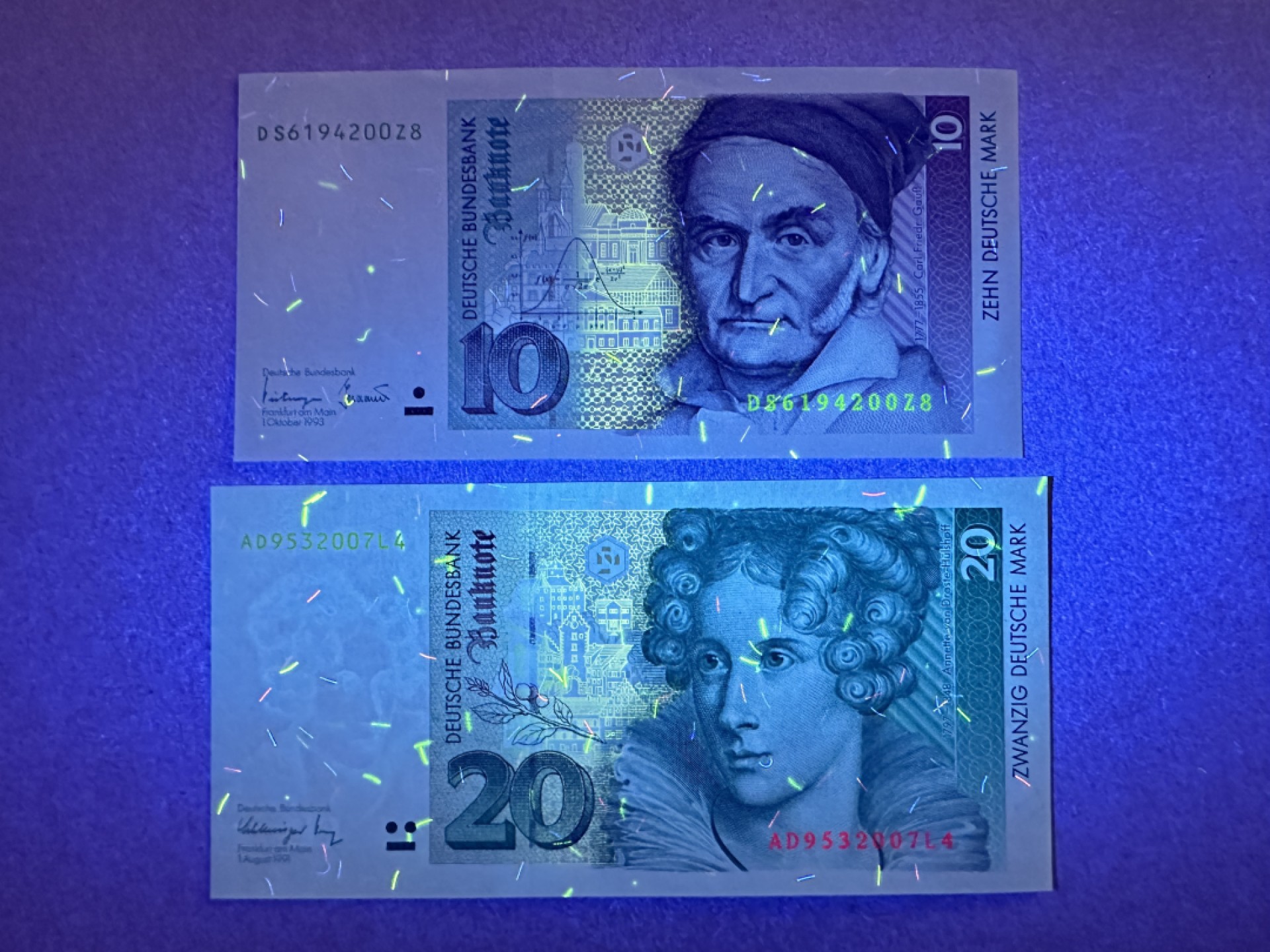 《张总收藏》83期——外币精品 德国10、20马克2张 UNC 末版 1993年、1991年