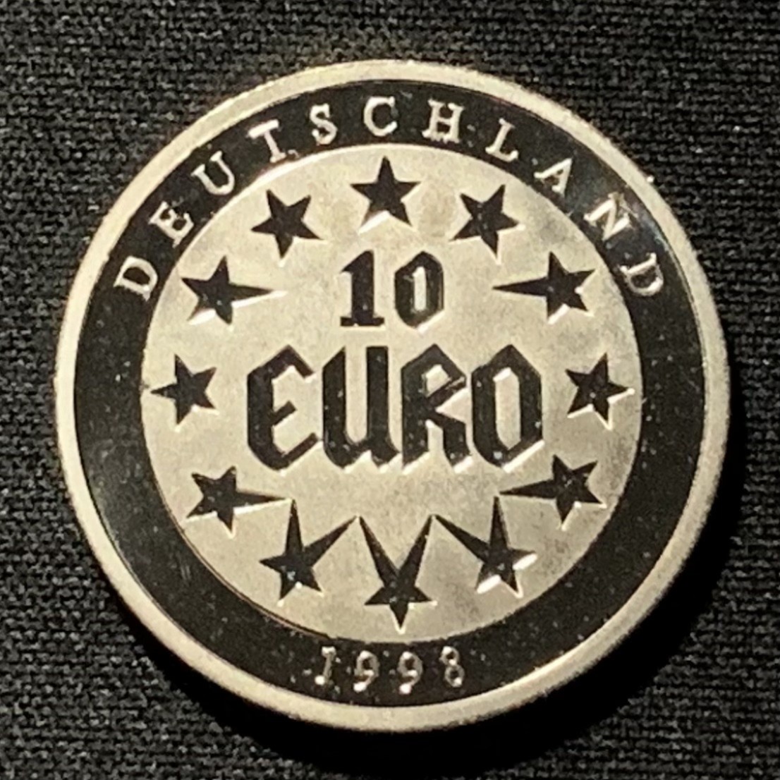 紫瑗钱币——第267期拍卖 德国 1998年 加入欧元区 10欧元 12克 0.925银 精制