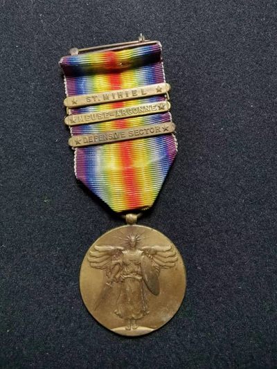盛世勋华——号角文化勋章专场拍卖第69期  - 美国一战胜利纪念奖章 3勋条版（圣米耶尔战役.默兹-阿贡攻势.防御部门） 少见