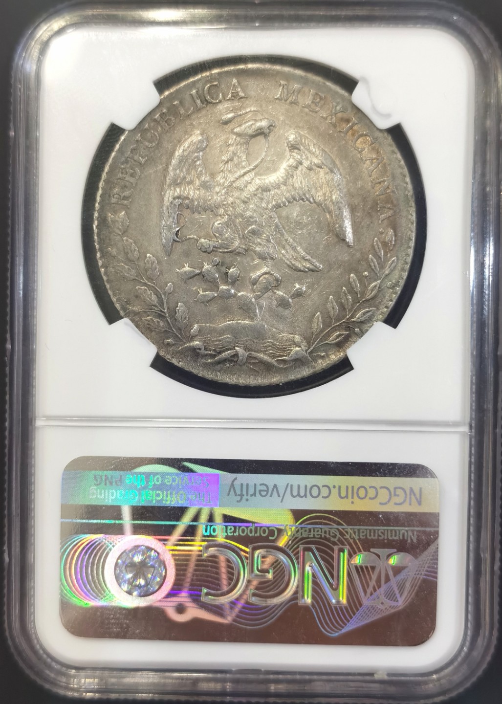 博洋堂世界钱币拍卖第008期（全场包邮） NGC AU 墨西哥1887年PI MR版花边鹰洋8R