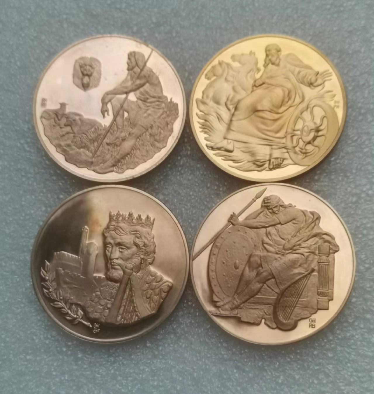 瓶子🏺第69期拍卖会 精制古代传奇铜章4枚套38毫米24克每枚