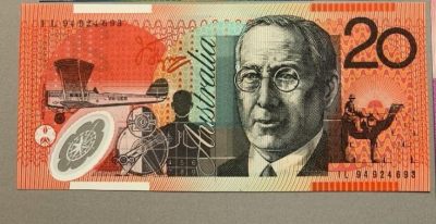 1994年首发澳大利亚20元塑料钞（稀少版本）全新UNC - 1994年首发澳大利亚20元塑料钞（稀少版本）全新UNC