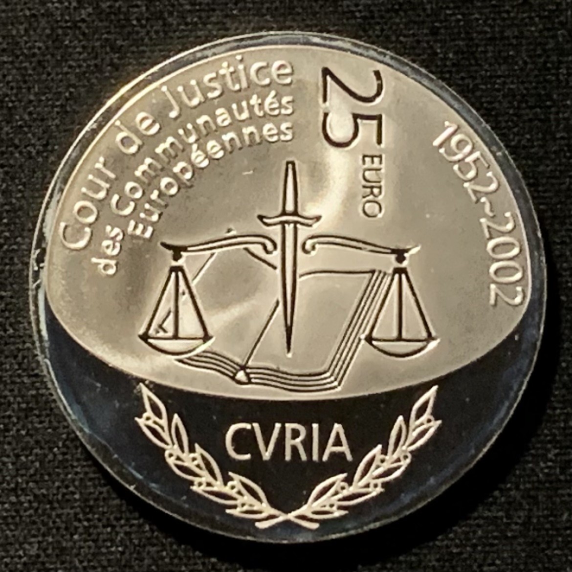 紫瑗钱币——第267期拍卖 卢森堡 2002年 欧盟法院系统 25欧元 22.85克 0.925银 精制