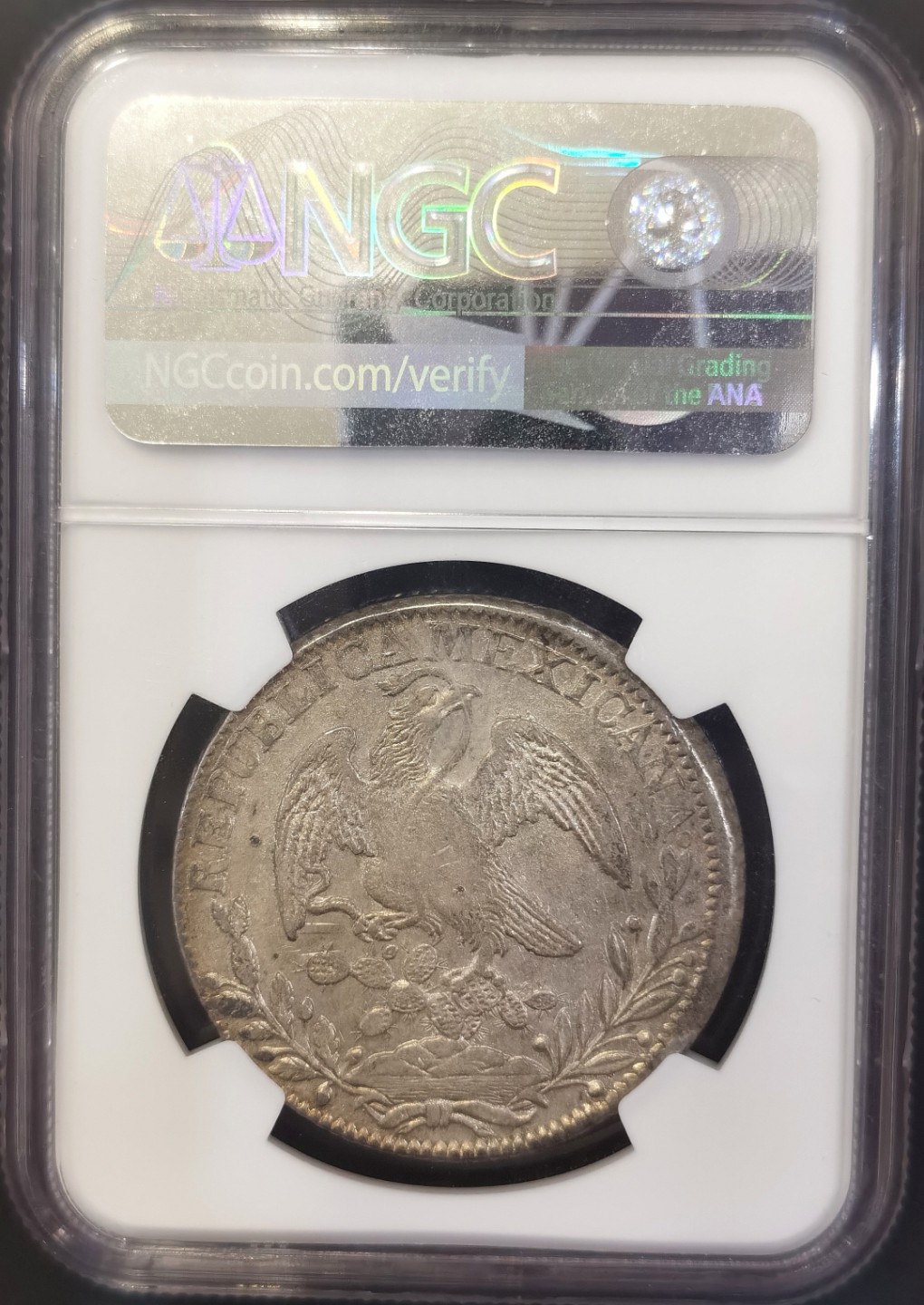 博洋堂世界钱币拍卖第008期（全场包邮） NGC AU 墨西哥1835年ZS OM版花边鹰洋8R