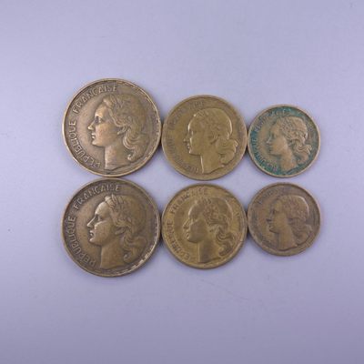 天业钱币散币拍卖第6次专场 全场5元起拍 - 法国2组6枚
