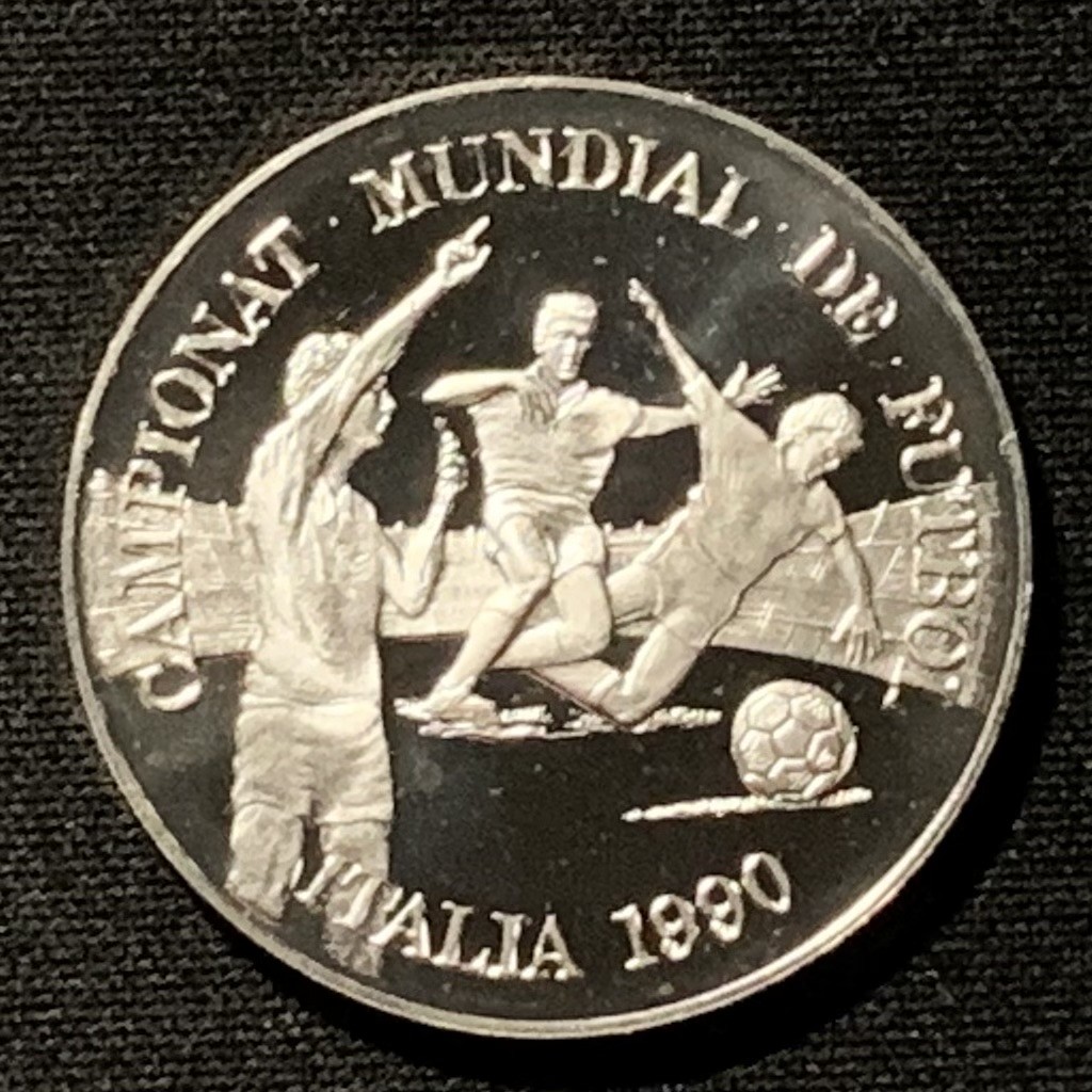 紫瑗钱币——第267期拍卖 安道尔 1989年 意大利世界杯 铲球 10第纳尔 12克 0.925银 精制