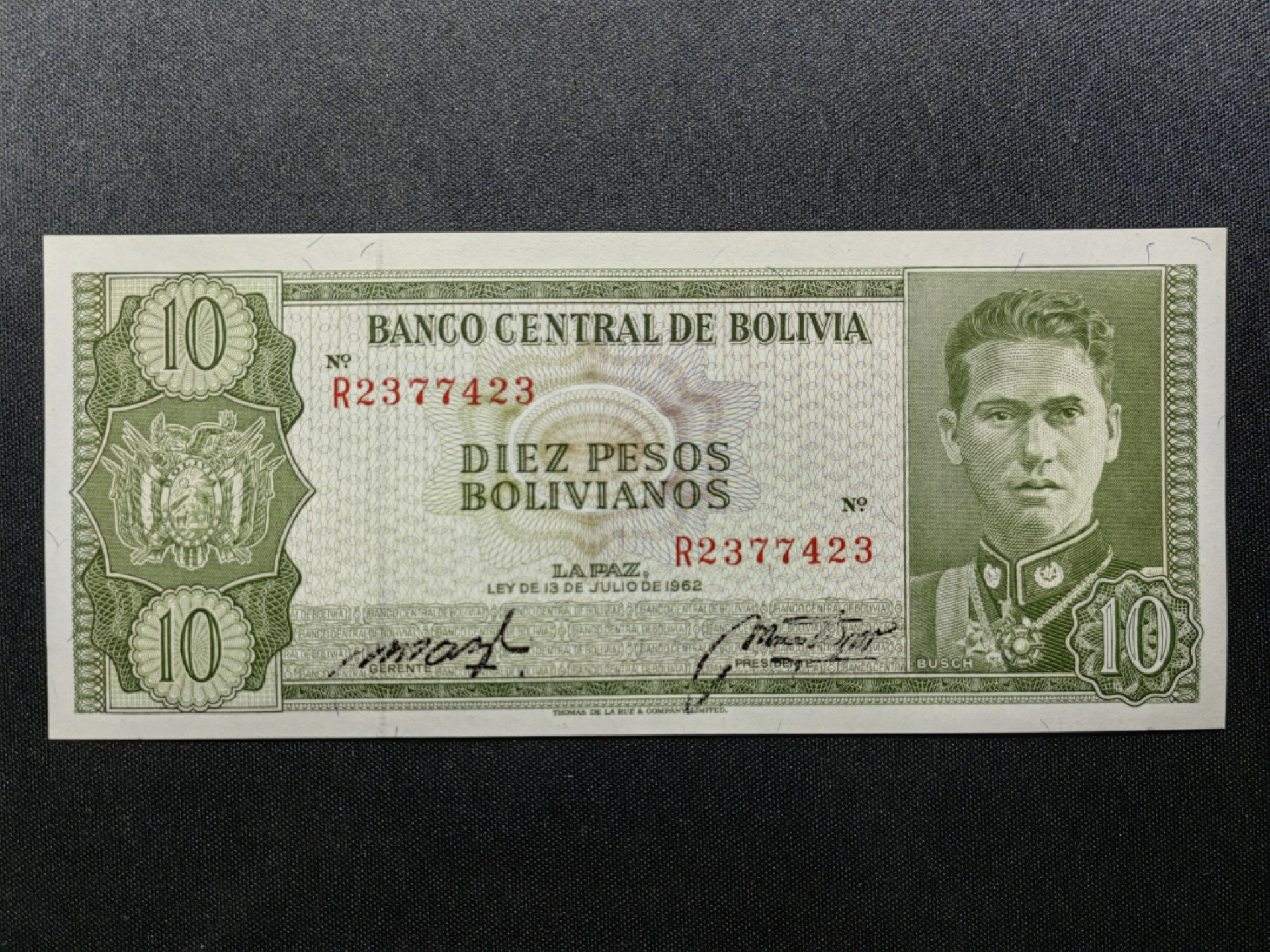 第②场-外国精品纸钞 UNC 玻利维亚 1962年10比索+土耳其10000里拉 1970年  UNC