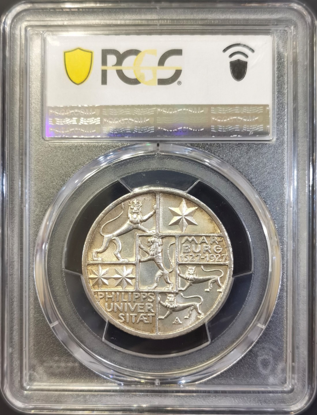博洋堂世界钱币拍卖第008期（全场包邮） PCGS MS64 德国魏玛共和国1927年马堡菲利普斯大学3马克纪念银币