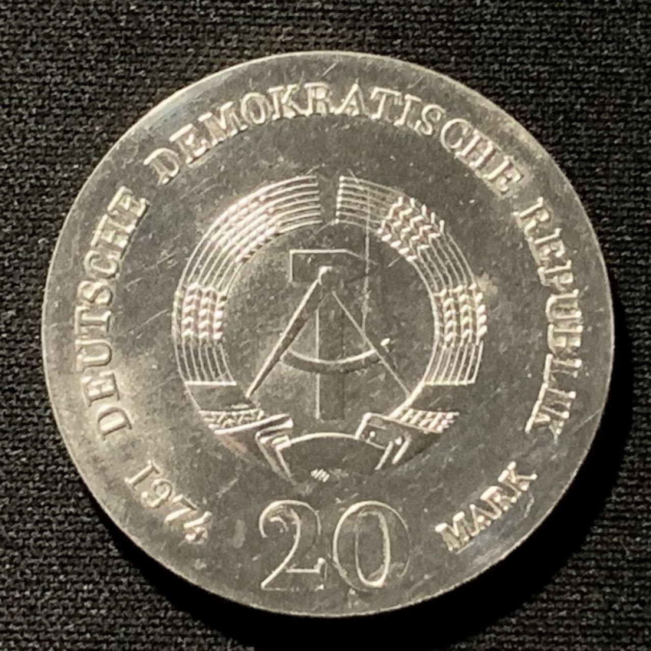 紫瑗钱币——第267期拍卖 民主德国 1974年 伊曼纽尔·康德逝世250周年 20马克 20.9克 0.625银 UNC