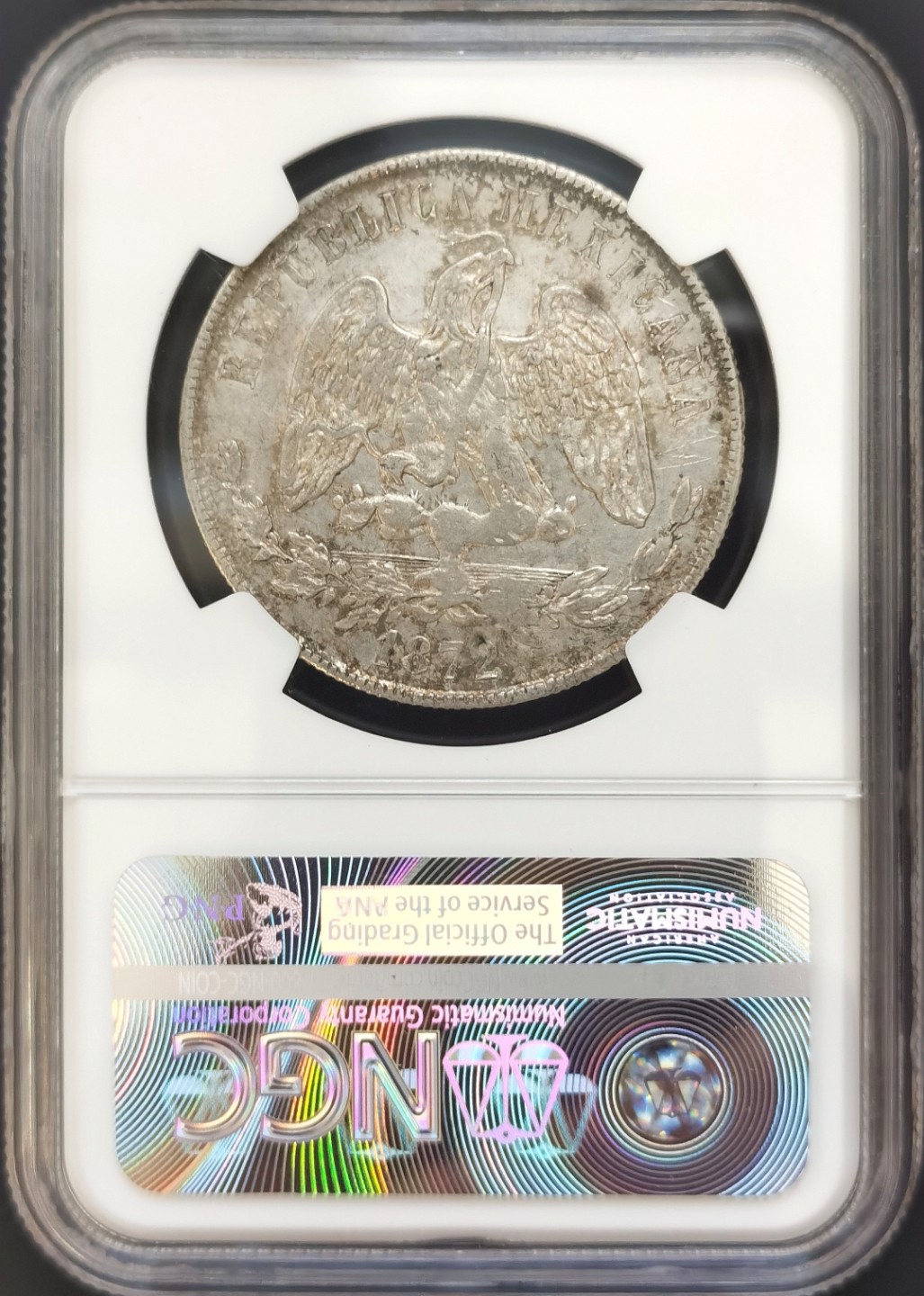 博洋堂世界钱币拍卖第008期（全场包邮） NGC AU55 墨西哥1872年ZS H版1比索天平鹰洋