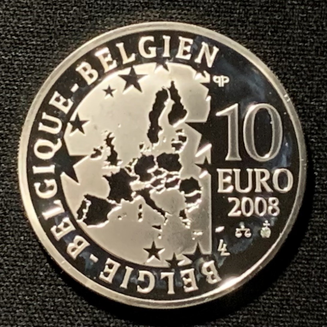 紫瑗钱币——第268期拍卖 比利时 2008年 北京奥运会 火炬 10欧元 18.75克 0.925银 精制