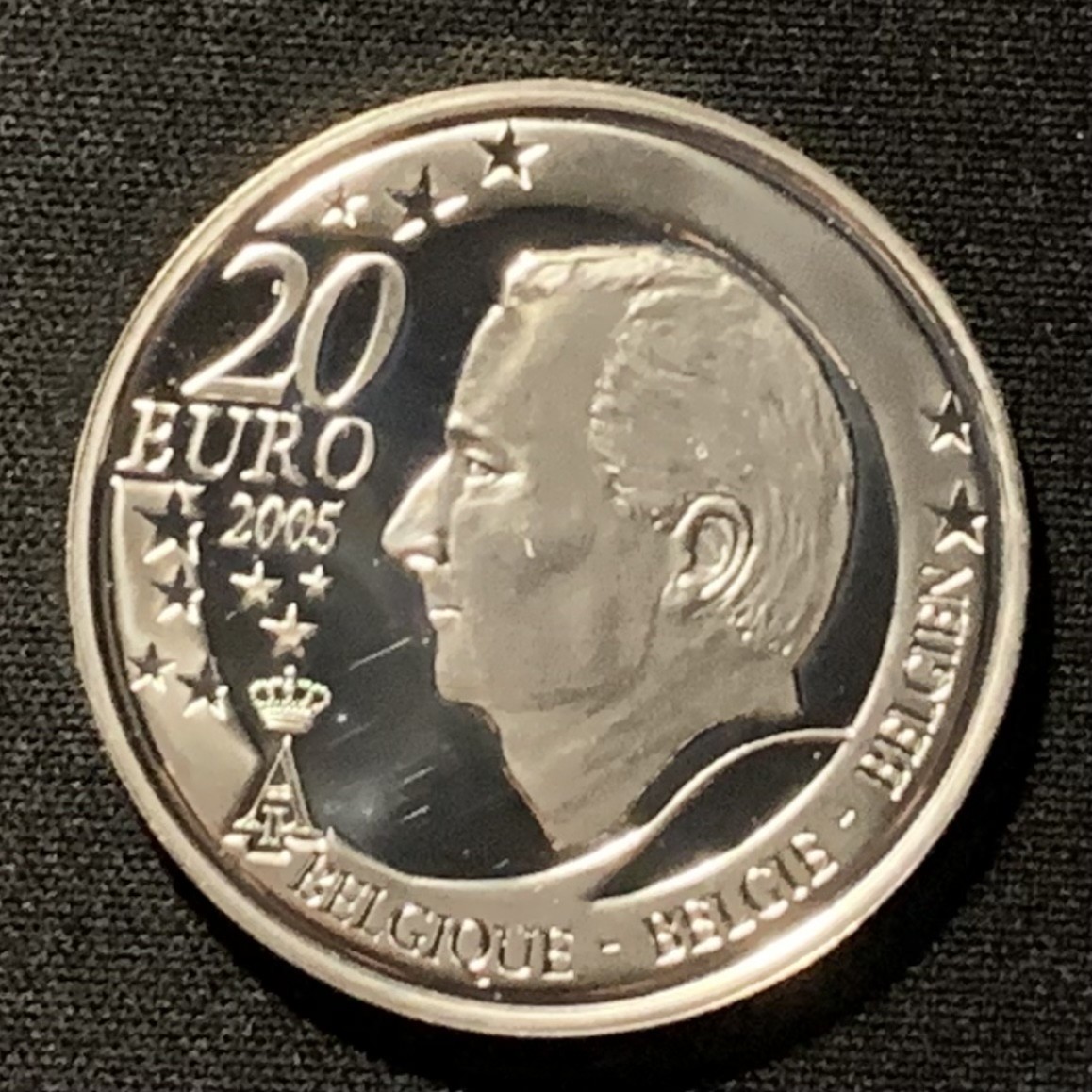 紫瑗钱币——第268期拍卖 比利时 2005年 德国世界杯 20欧元 22.85克 0.999银