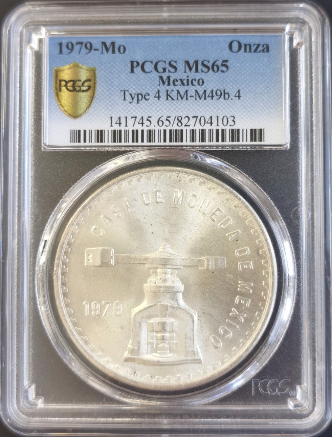 博洋堂世界钱币拍卖第008期（全场包邮） PCGS MS65 墨西哥1979年1盎司大银币