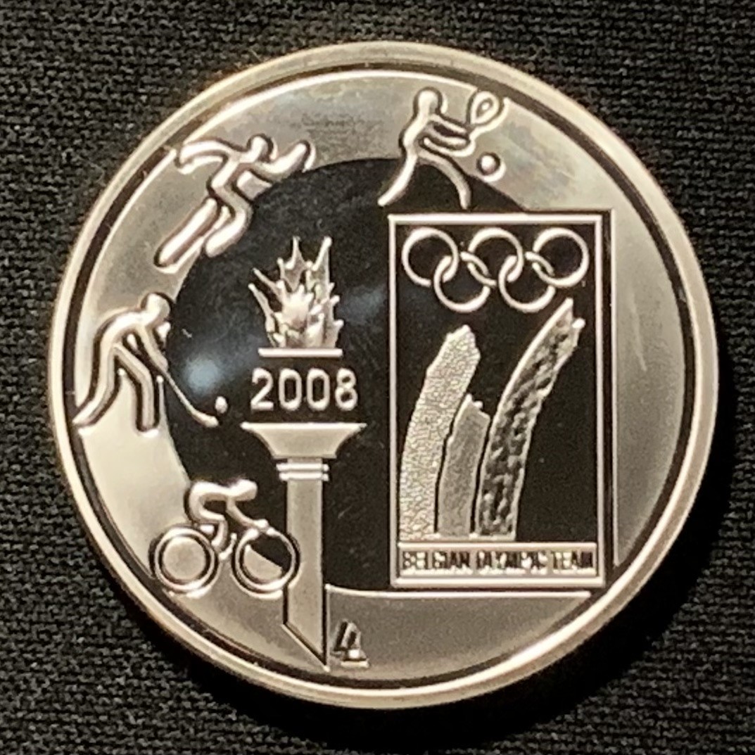 紫瑗钱币——第268期拍卖 比利时 2008年 北京奥运会 火炬 10欧元 18.75克 0.925银 精制