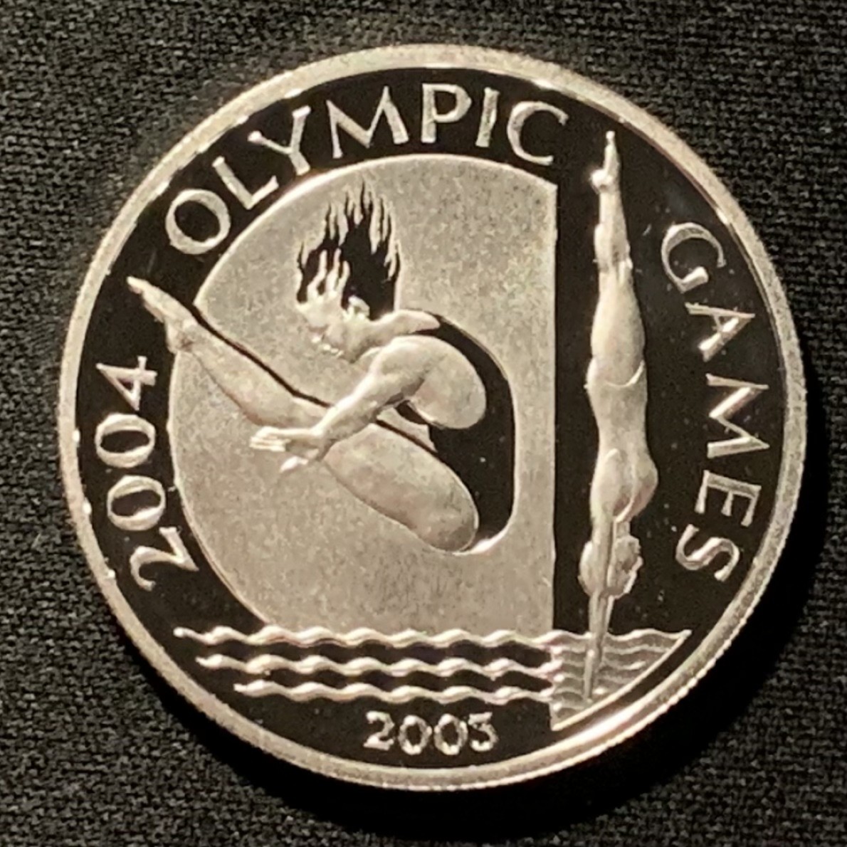 紫瑗钱币——第268期拍卖 萨摩亚 2003年 雅典奥运会 跳水 10塔拉 31.47克 0.925银 精制