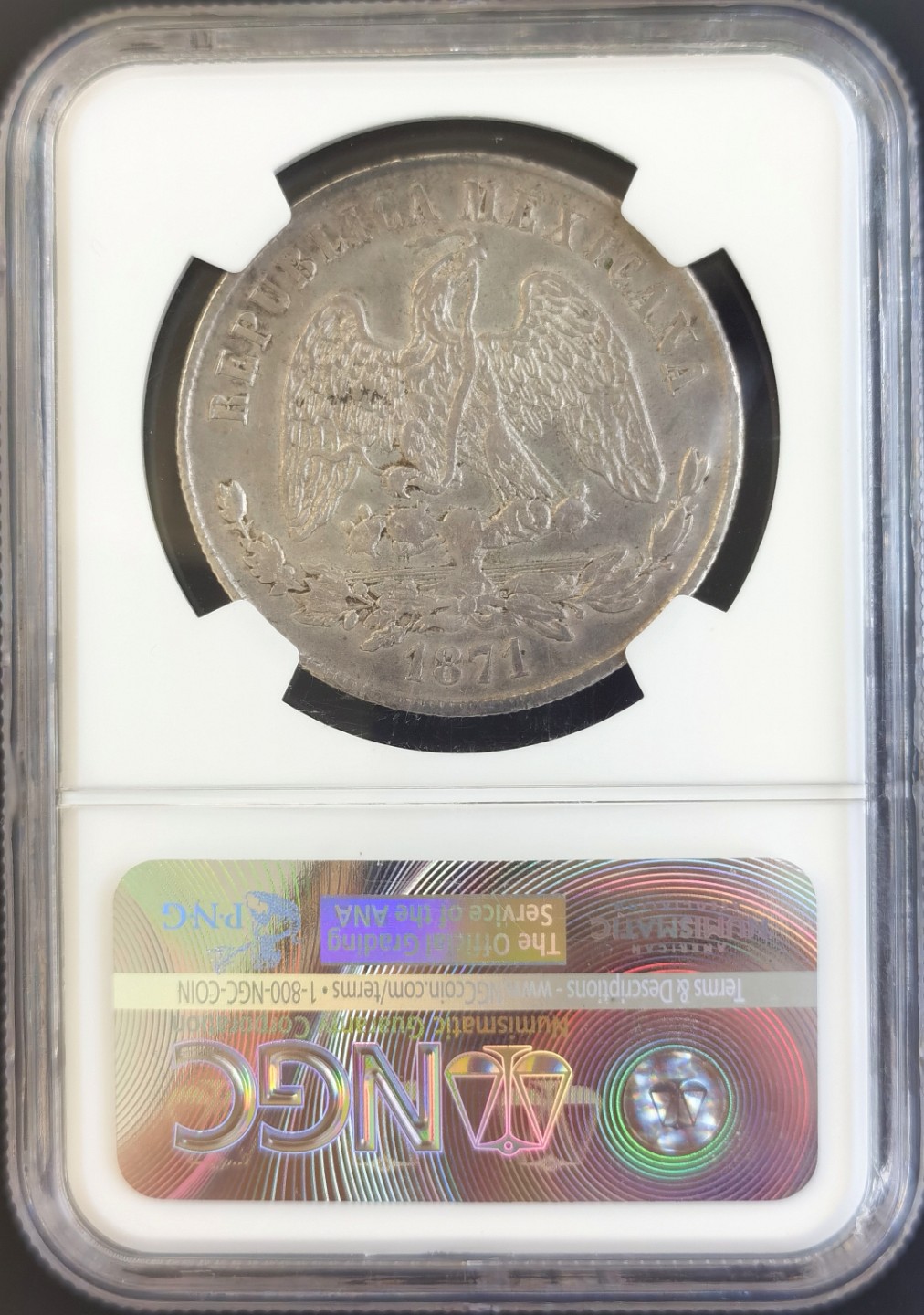 博洋堂世界钱币拍卖第008期（全场包邮） NGC AU55 墨西哥1871年ZS H版1比索天平鹰洋