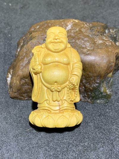 精美黄杨木雕刻弥勒佛吊坠（把件）一个！ - 精美黄杨木雕刻弥勒佛吊坠（把件）一个！