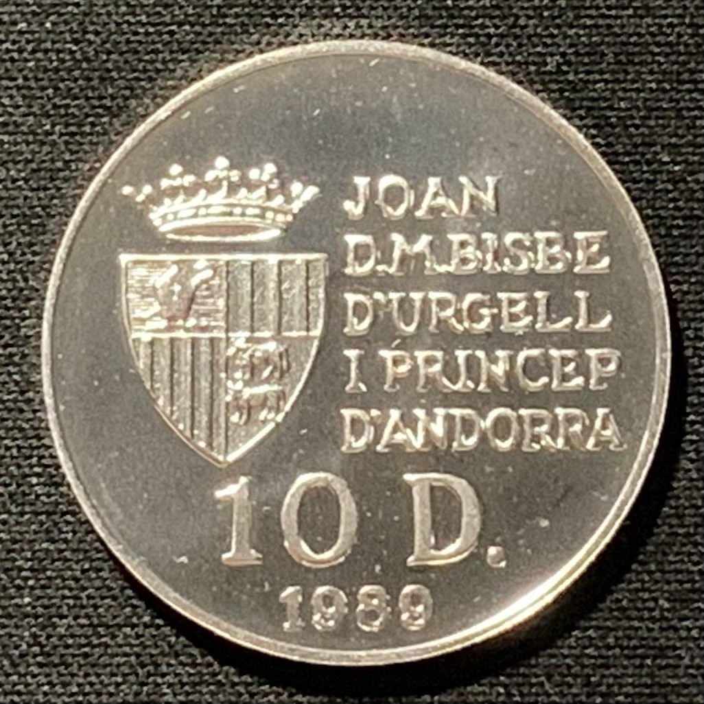 紫瑗钱币——第268期拍卖 安道尔 1989年 意大利世界杯 铲球 10第纳尔 12克 0.925银 精制